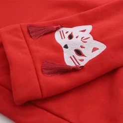 Juwas Japanese Cat Tassels Crop Top Sweater CLOTHING