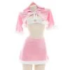 Juwas CLOTHING Pink Bunny Girl Hoodie Pajama Costume