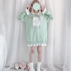 -Juwas NEW ARRIVAL Flower Embroidered Ruffled Hoodie Dress