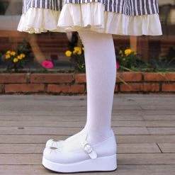 Juwas Heart Embroidered Round Tip Toe Platform Shoes NEW ARRIVAL