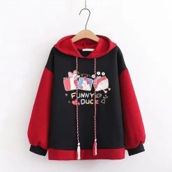 Juwas Funny Letter Print Warm Hoodie CLOTHING