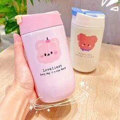 Juwas Cute Cartoon Bear Print Thermos Bottle NEW ARRIVAL