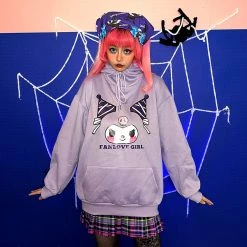 Juwas Harajuku Cartoon Print Loose Warm Hoodie CLOTHING