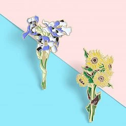 Juwas NEW ARRIVAL Sunflower Irises Pin