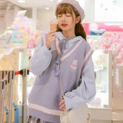 -Juwas Candy Color Lovely Bear Knitter Vest NEW ARRIVAL