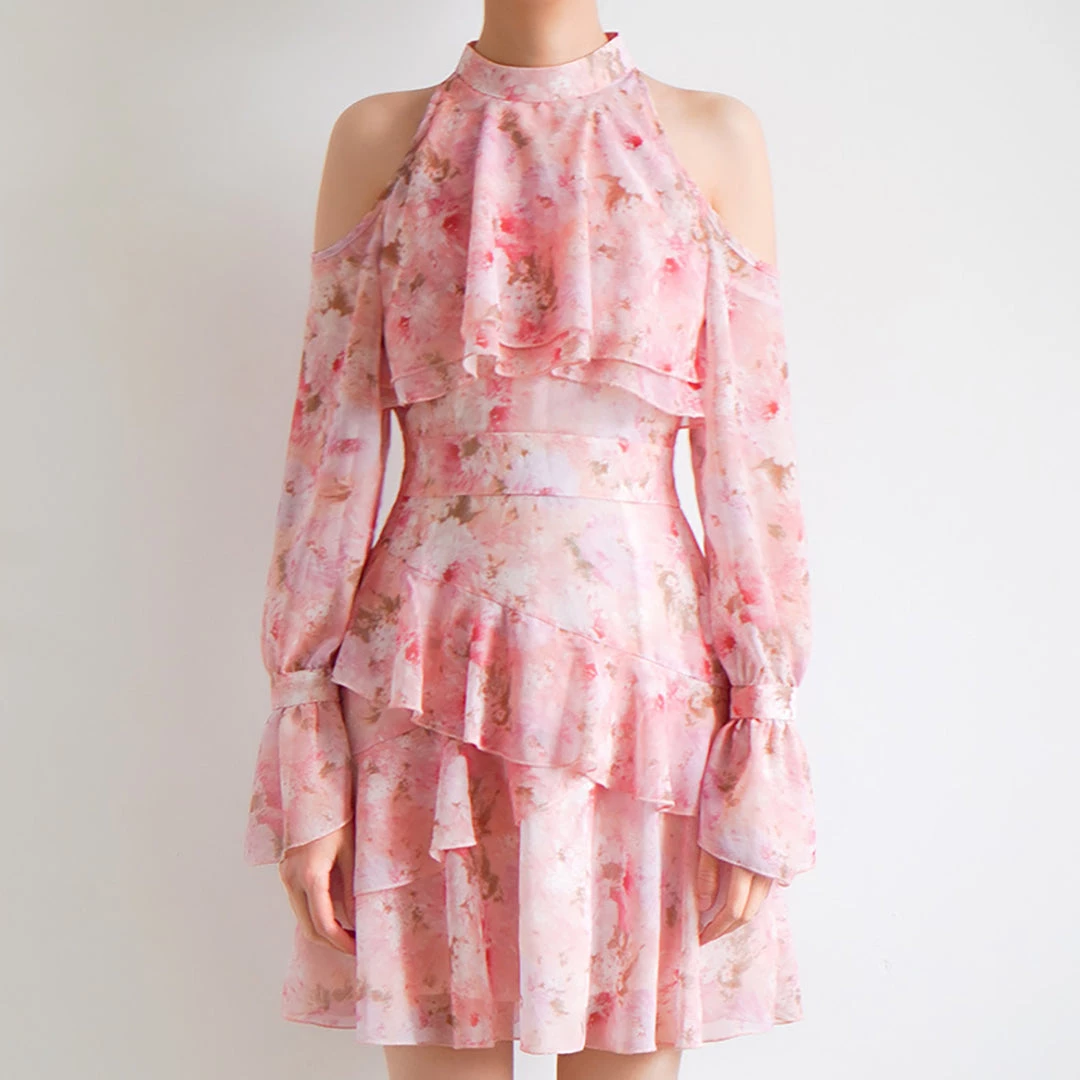 Juwas CLOTHING Spring Floral Fairy Halter Mini Dress 6 Juwas CLOTHING Spring Floral Fairy Halter Mini Dress