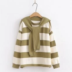 Juwas Sailor Collar Stripe Hoodie NEW ARRIVAL