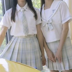 Juwas Japanese High School Plaid JK Uniform Strap Bow Ties & Tie CLOTHING