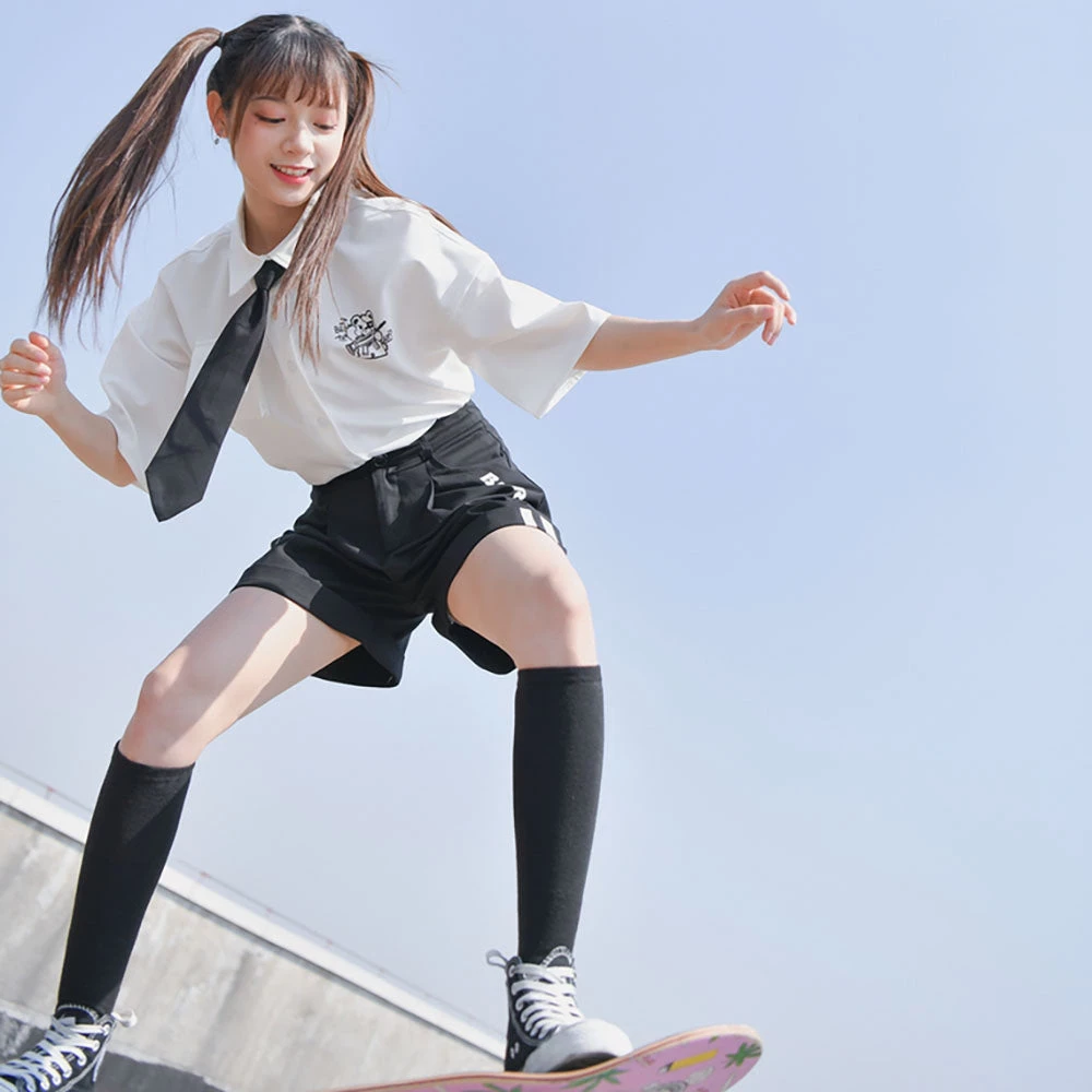 Juwas NEW ARRIVAL Black Bear Embroidery Short Pants 6 Juwas NEW ARRIVAL Black Bear Embroidery Short Pants