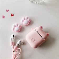 Juwas.com Online Store Cute Pink Cats Paw Airpods Protective Case