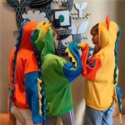 Juwas.com Online Store NEW ARRIVAL Color Block Dinosaur Monster Hoodie