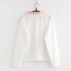 Juwas CLOTHING Rabbit Carrot Print Sweatshirt With Collar