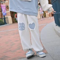 Juwas Rabbit Embroidery Wide Pants