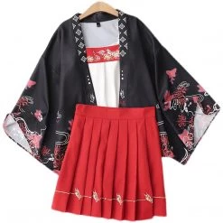 Juwas Japanese Butterfly Print Kimono And Skirt Set NEW ARRIVAL 15 Juwas Japanese Butterfly Print Kimono And Skirt Set NEW ARRIVAL