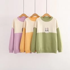 Juwas Mice Two-Toned Cotton Sweater