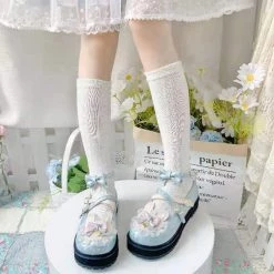 Juwas NEW ARRIVAL Sweet Lolita Mini Rabbit Ears Round Toe Shoes
