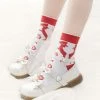 Juwas CLOTHING Sweet Strawberry Slice Print Ankle High Socks