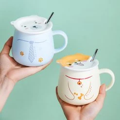 Juwas Animal Corgi Bear Kitty Ceramics Coffee Mug