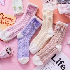 Juwas.com Online Store Kawaii Coral Fleece Warm Socks NEW ARRIVAL