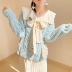 Juwas Pastel Blue Knitted Cardigan NEW ARRIVAL