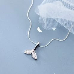 Juwas Mermaid Tail Sterling Silver Necklace Fashion & Beauty