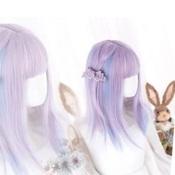 Juwas Harajuku Purple Gradient Short Bangs Wig Fashion & Beauty