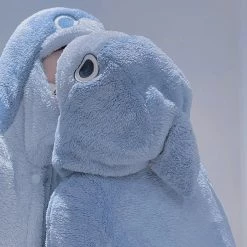 Juwas Cartoon Shark Head Oversized Plush Pajamas