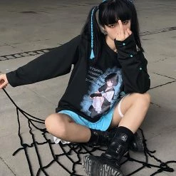 Juwas Gothic Asymmetry Loose Hoodie NEW ARRIVAL