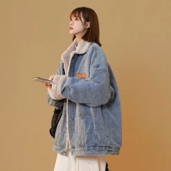 Juwas Street Denim Thick Cotton Jacket