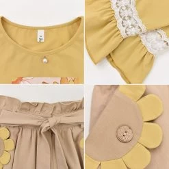 Juwas Sunflower Ruffled T-Shirt And Khaki Skirt NEW ARRIVAL 15 Juwas Sunflower Ruffled T-Shirt And Khaki Skirt NEW ARRIVAL