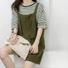 Juwas Pure Color Wide Leg Overalls Dungaree