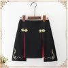 Juwas CLOTHING Gothic Japanese Double Pleated Mini Skirt