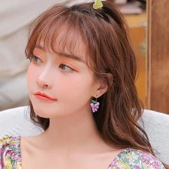 Juwas Sweet Grapes Silver Earrings NEW ARRIVAL