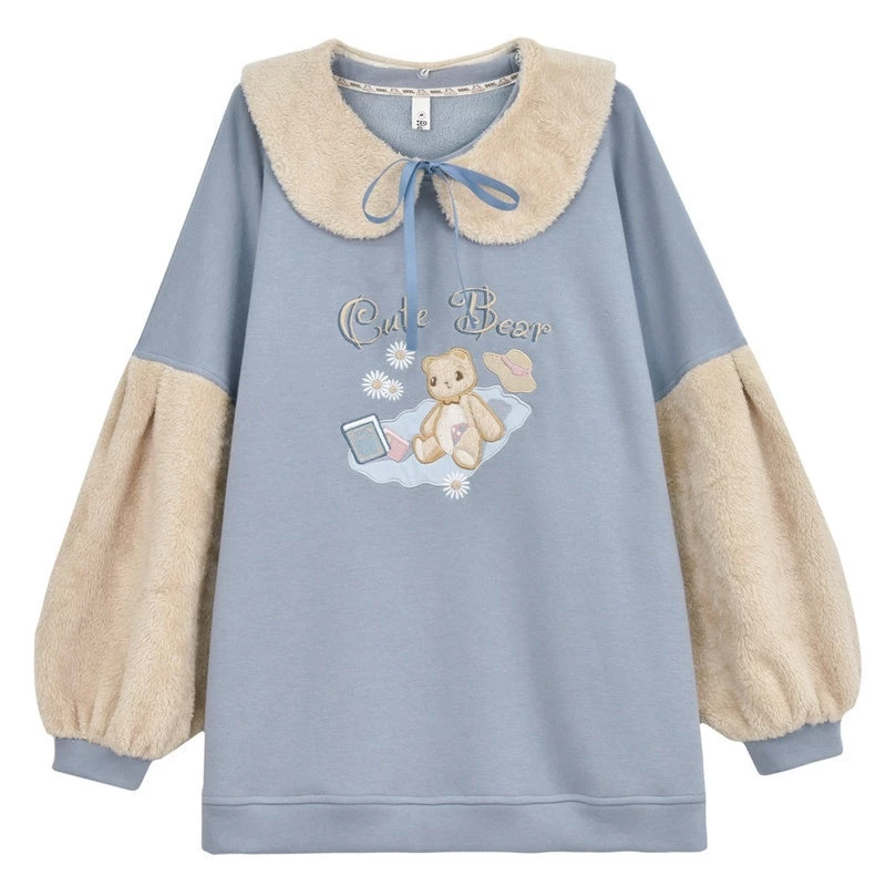 -Juwas NEW ARRIVAL Cute Bear Wool Collar N Sleeves Tops 7 -Juwas NEW ARRIVAL Cute Bear Wool Collar N Sleeves Tops