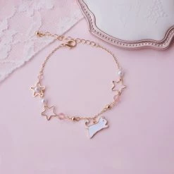 -Juwas Kawaii Cat Bunny Sakura Flower Bracelets