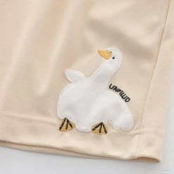 Juwas CLOTHING Cartoon Duck Embroidery Pocket Shorts