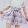 Juwas NEW ARRIVAL Kawaii Plaid Waist Wrap Shorts