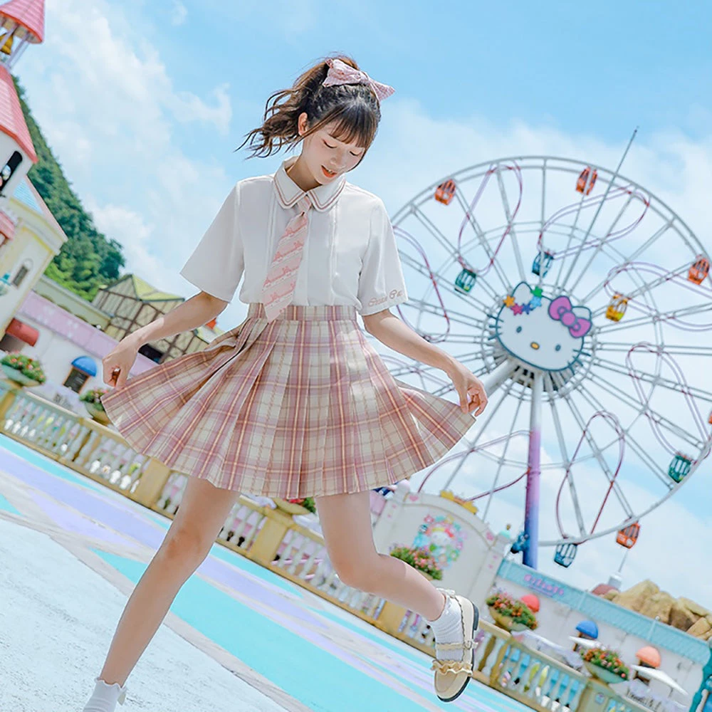 Juwas NEW ARRIVAL Kawaii School Uniform Pink Plaid Mini Skirt 3 Juwas NEW ARRIVAL Kawaii School Uniform Pink Plaid Mini Skirt