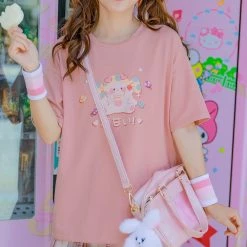 Juwas Kawaii Pastel Candy Bear T-Shirt