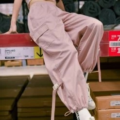 Juwas Cool Street Buckle Loose Jogger Cargo Pants NEW ARRIVAL