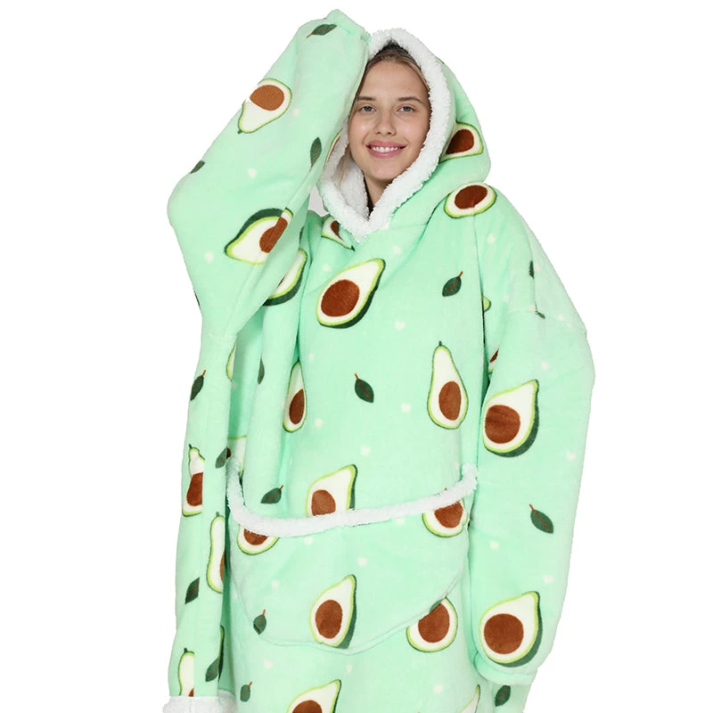 Juwas NEW ARRIVAL Comfy Avocado Sherpa Oversize Pajamas Hoodies 11 Juwas NEW ARRIVAL Comfy Avocado Sherpa Oversize Pajamas Hoodies