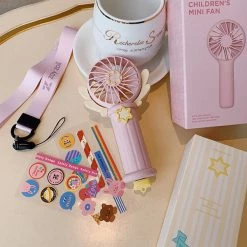 Juwas Cute Handheld Angel Fan