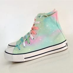 Juwas.com Online Store Kawaii Harajuku Pastel Galaxy Canvas High Tops Sneaker