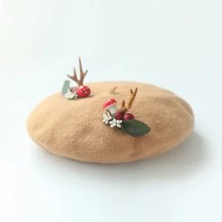 -Juwas Christmas Antler Woolen Beret NEW ARRIVAL