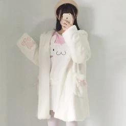 Juwas CLOTHING Cute Cat Ear Paws Plush Coat