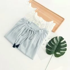 Juwas.com Online Store Japanese Style Embroidery Chiffon Loose T-shirt