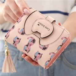 Juwas.com Online Store Cute Kitten Printed Credit Card Holder Wallet Purse NEW ARRIVAL