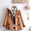 Juwas CLOTHING Chic Hungry Rabbit Brown Hooded Coat