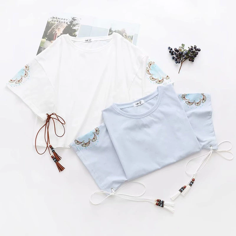 Juwas.com Online Store Korean O-neck Fishes Loose T-shirt 6 Juwas.com Online Store Korean O-neck Fishes Loose T-shirt