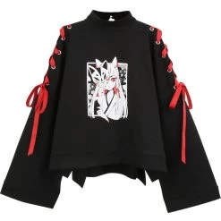 -Juwas NEW ARRIVAL Gothic Fox Lacing Hoodie